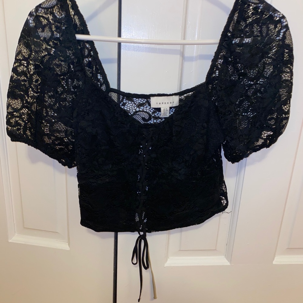 Black lace corset top